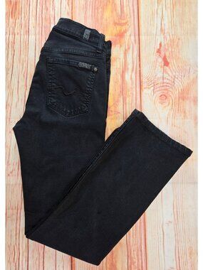 7 For All Mankind Womens Black Bootcut Jeans 26x27.5 Stretch Denim